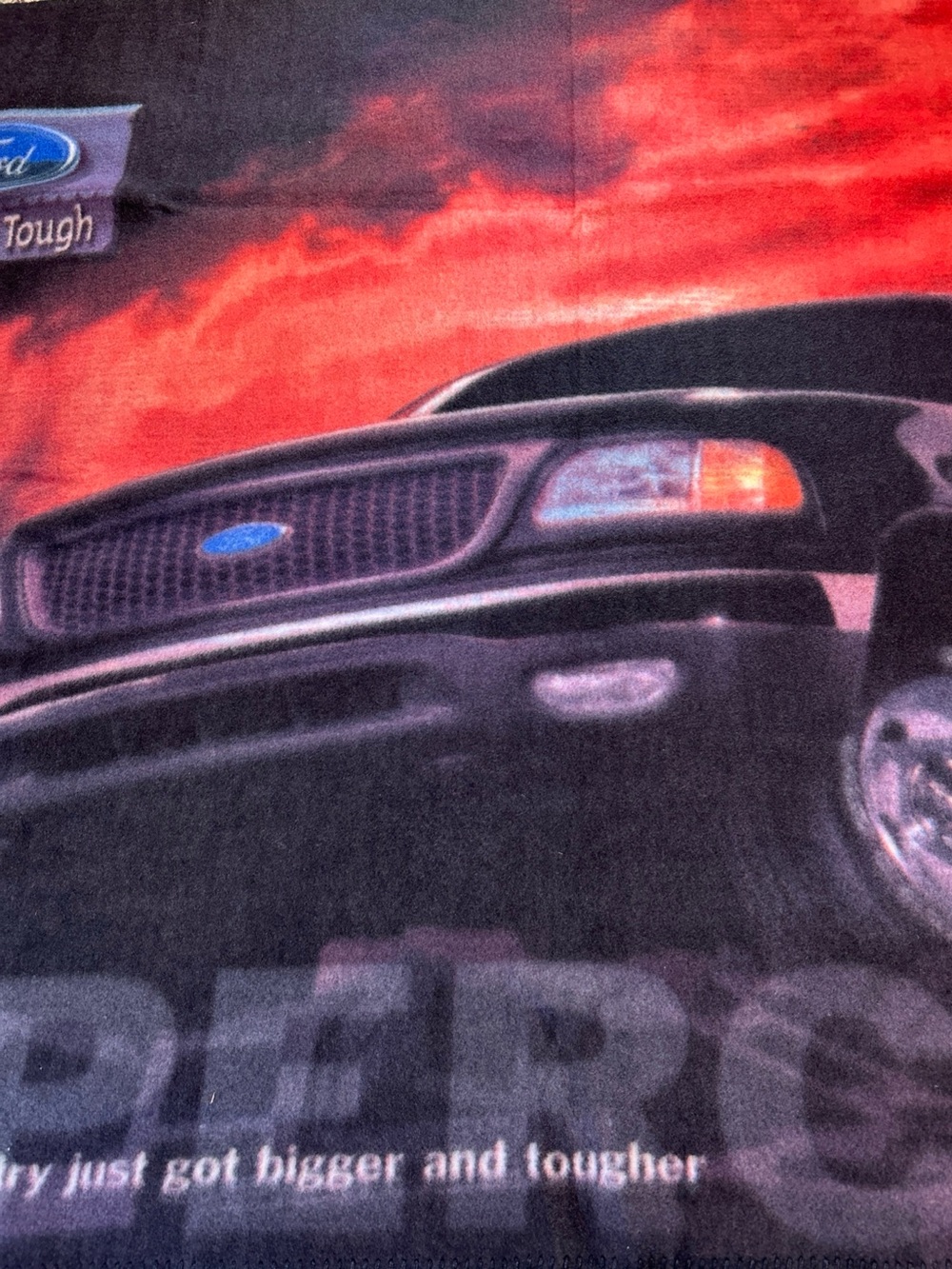 Ford F-150 Built Tough Pickup Truck Car Fleece Vintage 2001 Blanket Throw Sunset